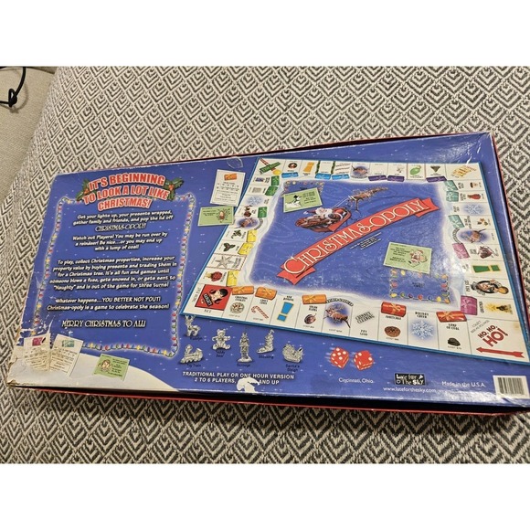 Chistmasopoly Monopoly Board Game- Late For The Sky- Incomplete, See Pictures - Picture 5 of 16